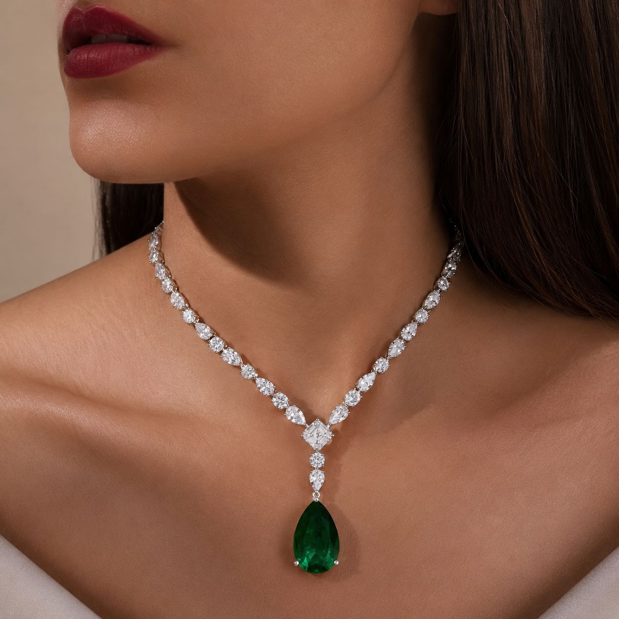 TOJ Everyday - Amelia Diamond And Coloured Drop Long Necklace Set
