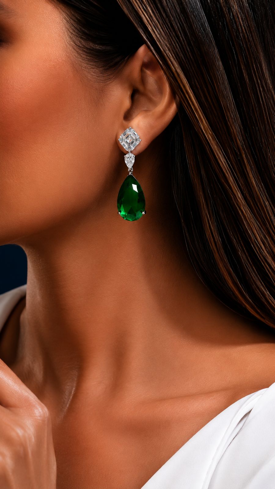 TOJ Everyday - Amelia Diamond And Coloured Drop Long Necklace Set