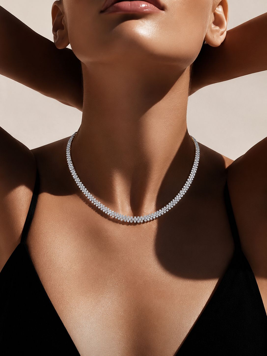 TOJ Everyday - Three Line Mini Classic Solitaire Nyssa Necklace Set with Earrings