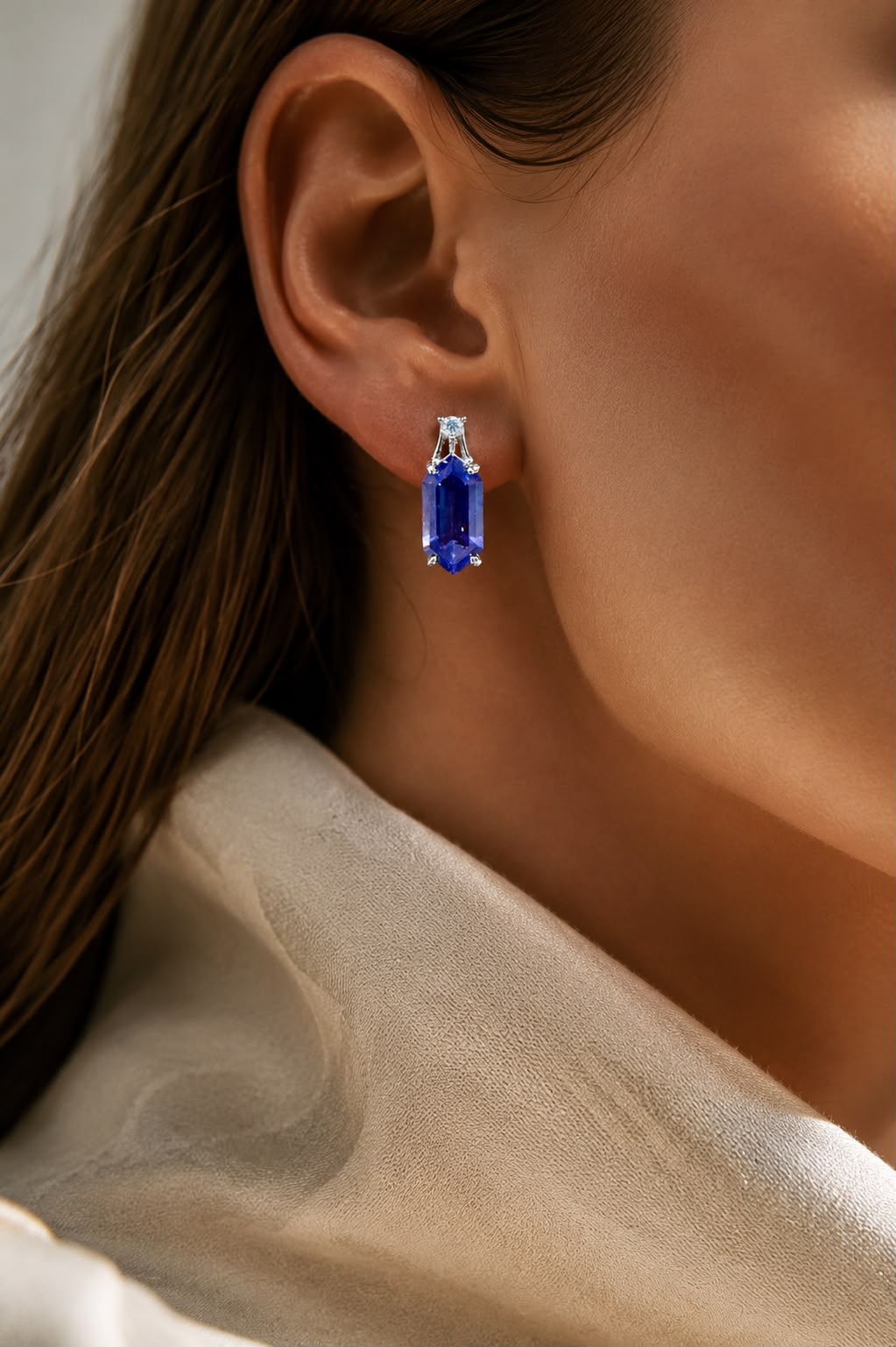 Ultra Premium Hexagon Cut Hydro Tanzanite Pendant Set on Pure 925 Silver