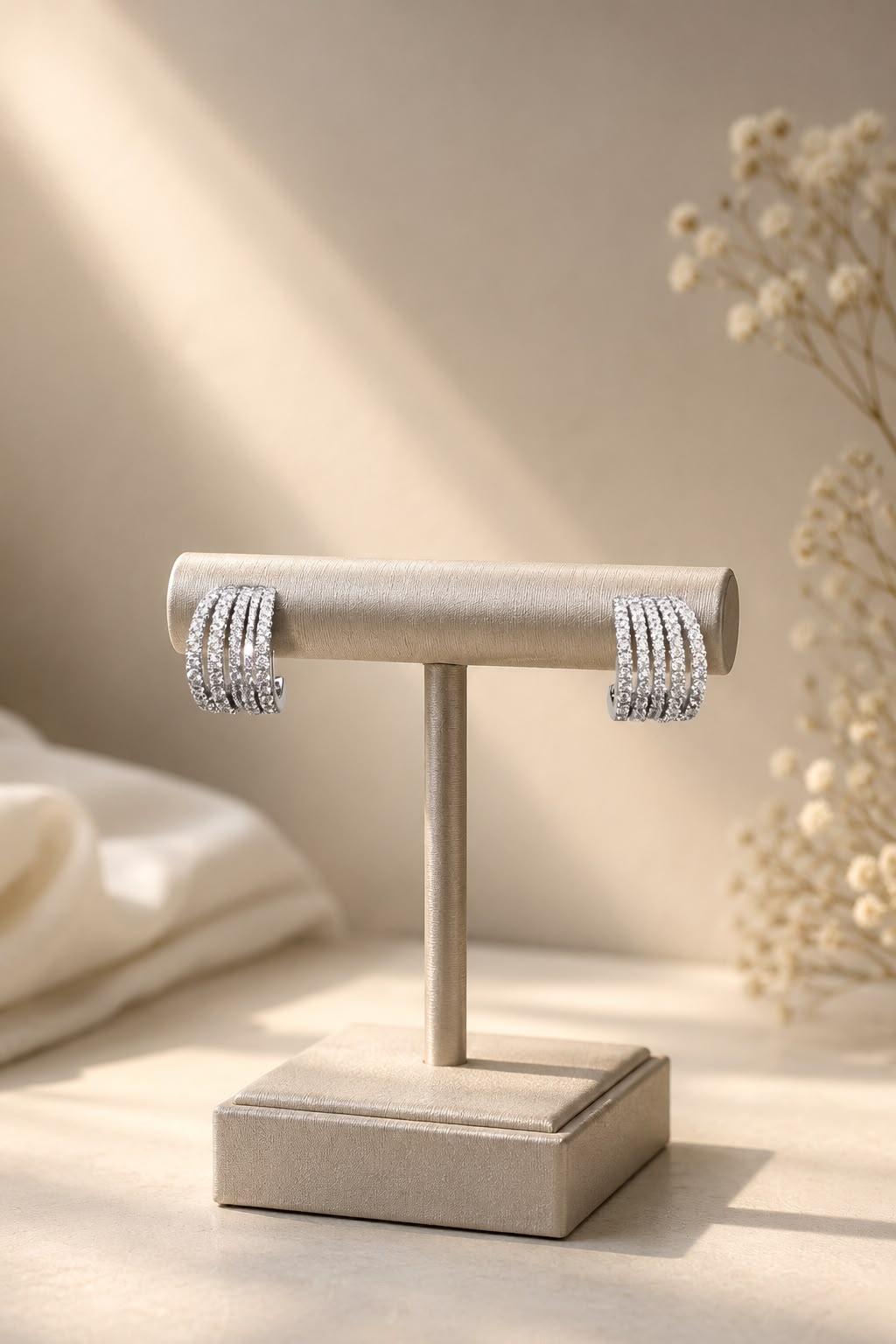 Pure 925 Silver 5 Line Ultra Premium Screw Back Huggie Hoop Earrings