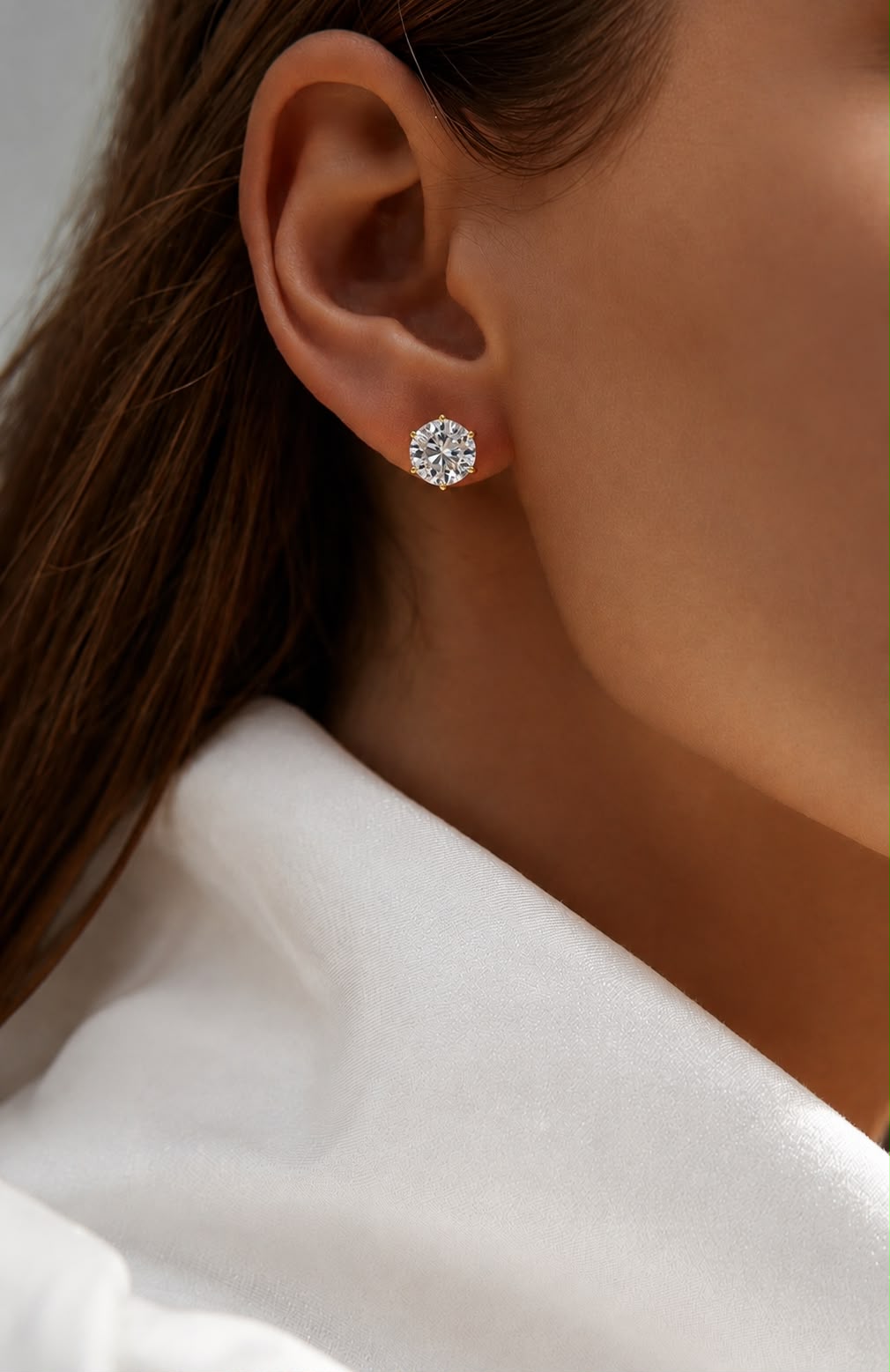 The Ultimate Solitaire Studs - Ultra Premium 2 Carat Each 6 Prong Solitaire Stud with Premium Lotus Basket Setting on Pure 925 Silver