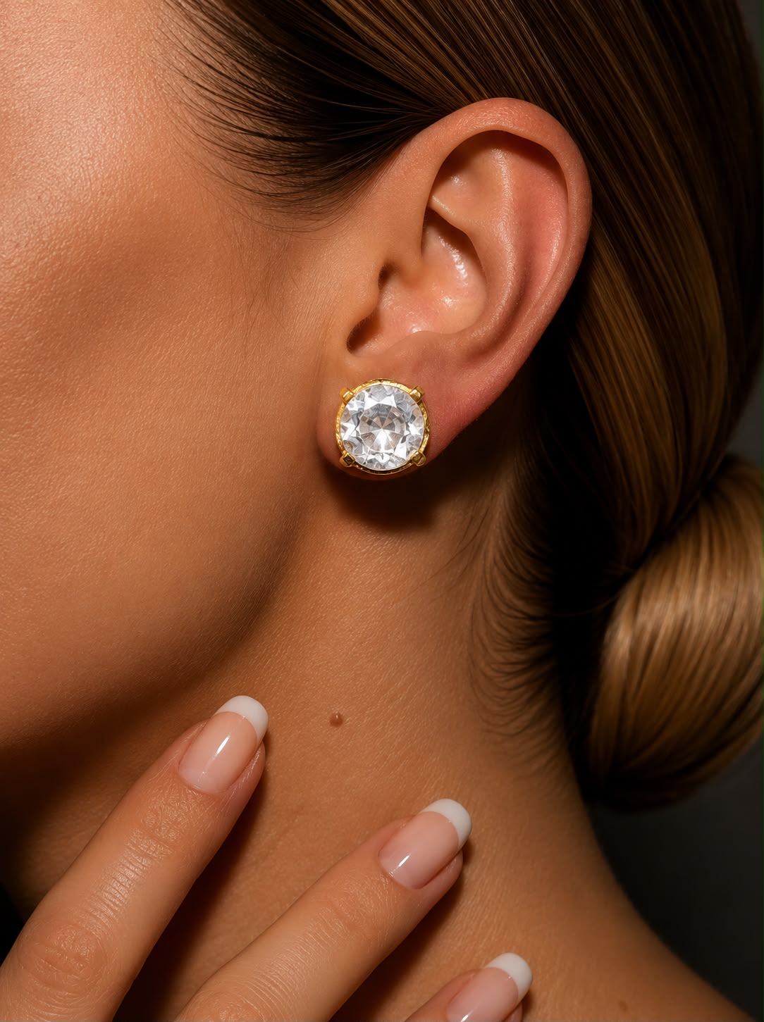 Pure 925 Silver Polki Diya Solitaire Stud Earrings for Women | Twenty One Jewels