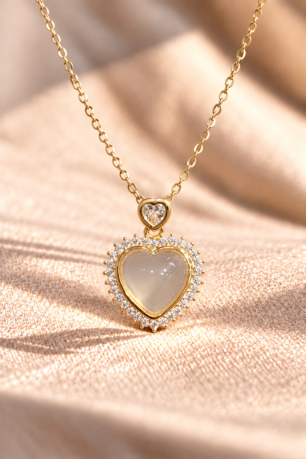 18k Gold Finish Mystic Heart Pendant With Chain On Pure 925 Silver.