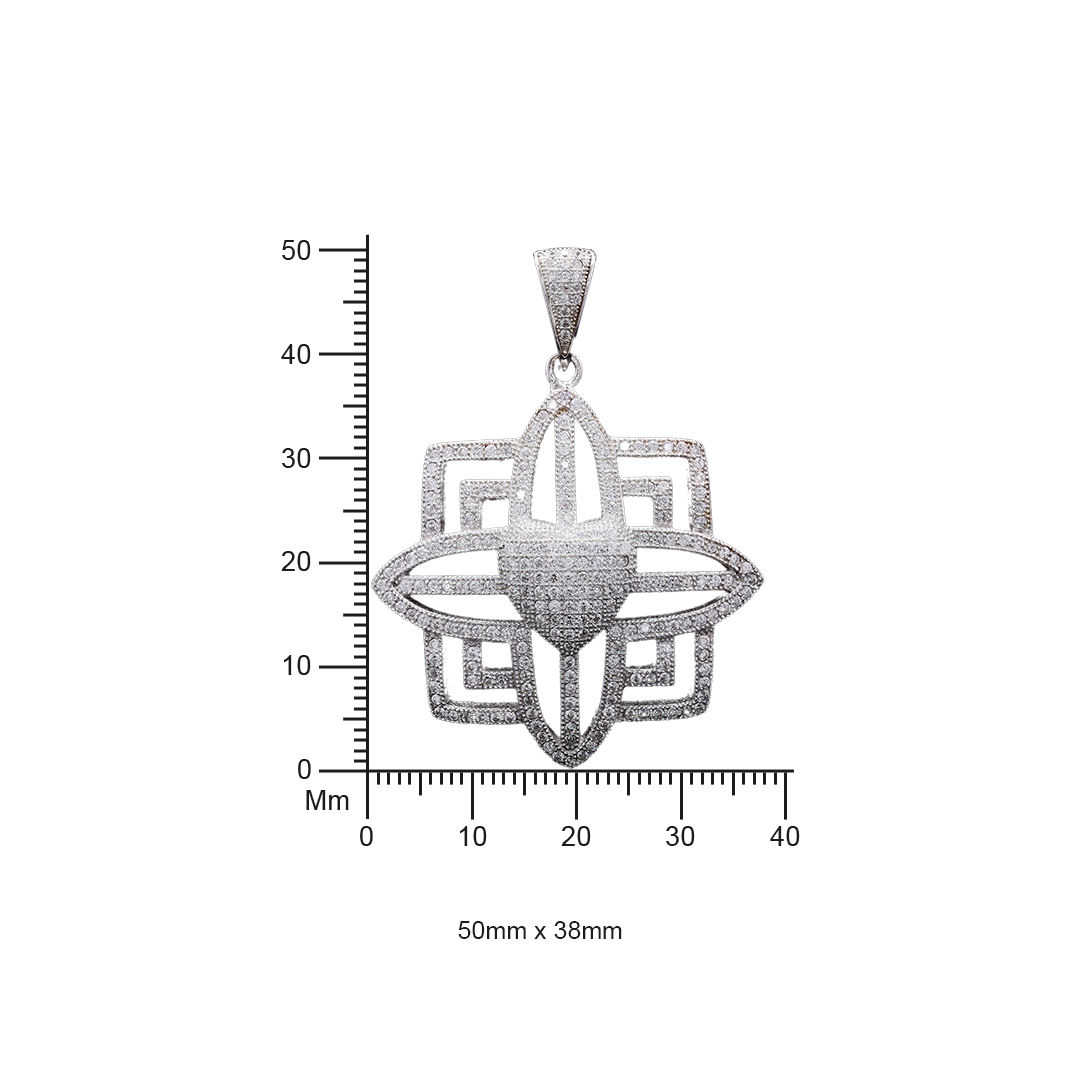 Premium Micro Setting Neptune Pendant with Chain on Pure 925 Silver