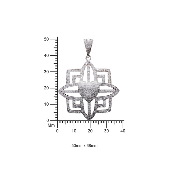 Premium Micro Setting Neptune Pendant with Chain on Pure 925 Silver