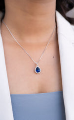 Blue Sapphire Filipino Pendant Set On 925 Silver