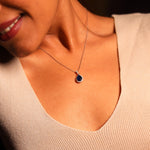 Blue Sapphire Filipino Pendant Set On 925 Silver