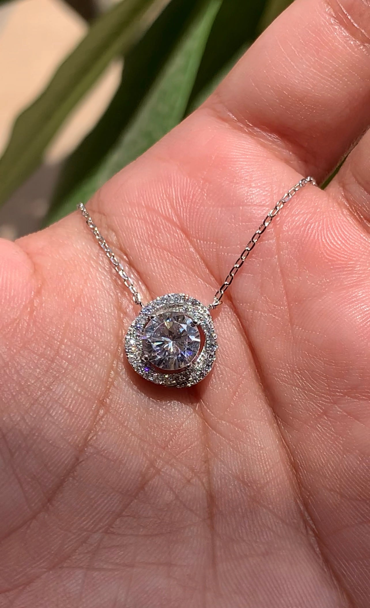 1.5 Carat Solitaire Austin Pendant with Chain on Pure 925 Silver