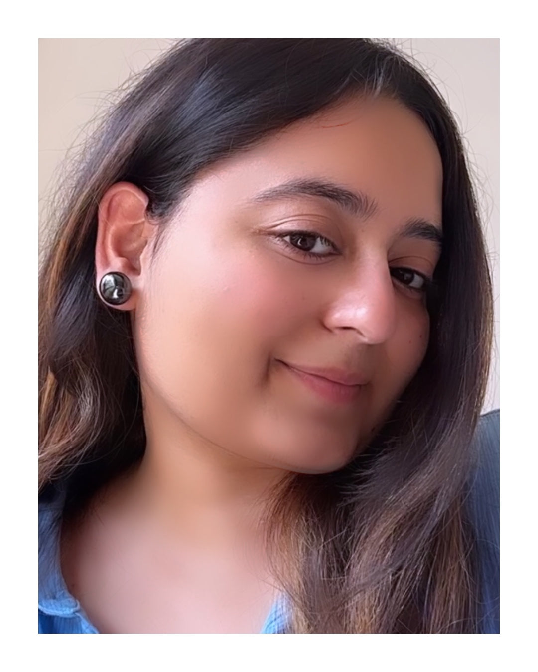 TOJ Everyday - 16 mm Full Round Pearl Studs (black)