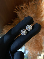 1.3 Carat Each Classic Halo Studs with Premium Screw Backs
