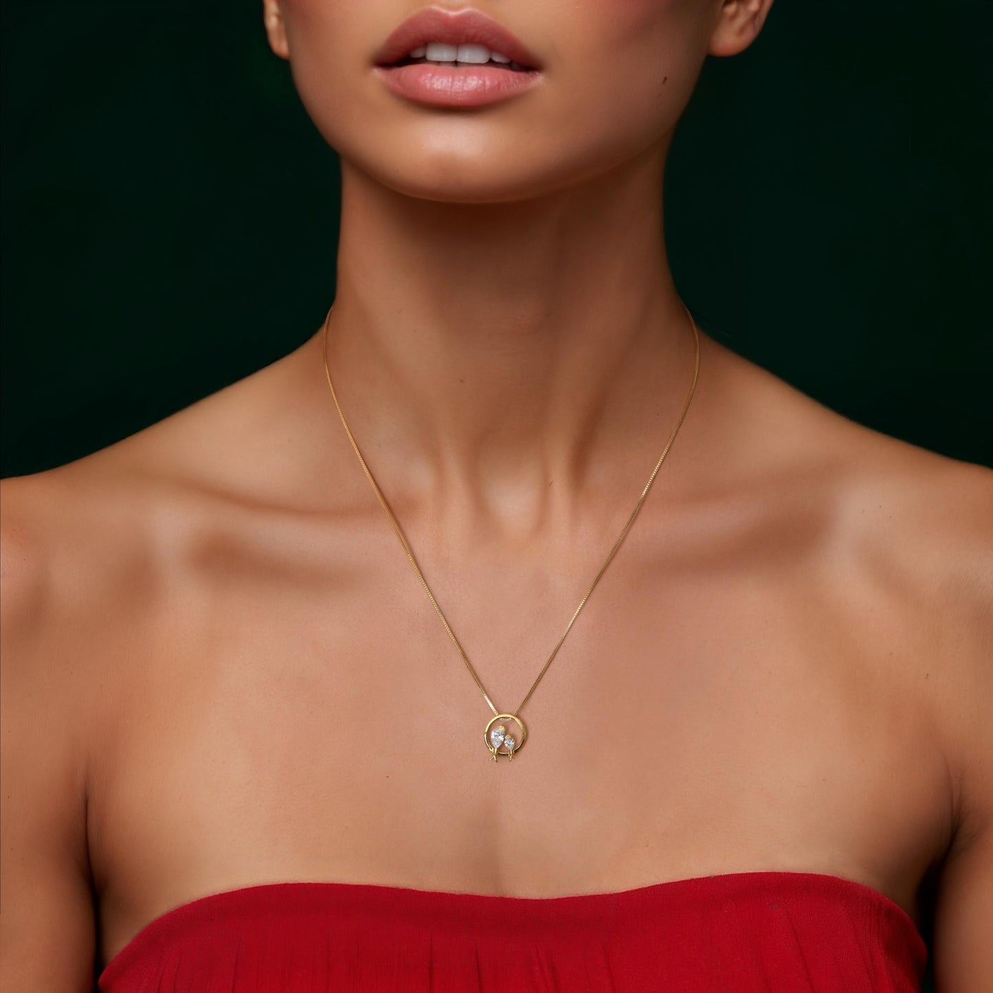Premium Love Birds Solitaire Pendant with Chain