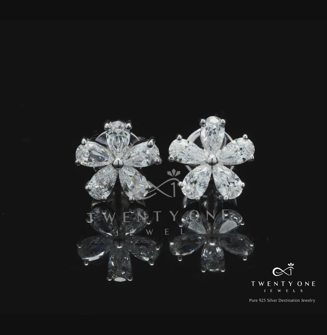 Premium Range Floral ALIZEH Studs with Screw Backs