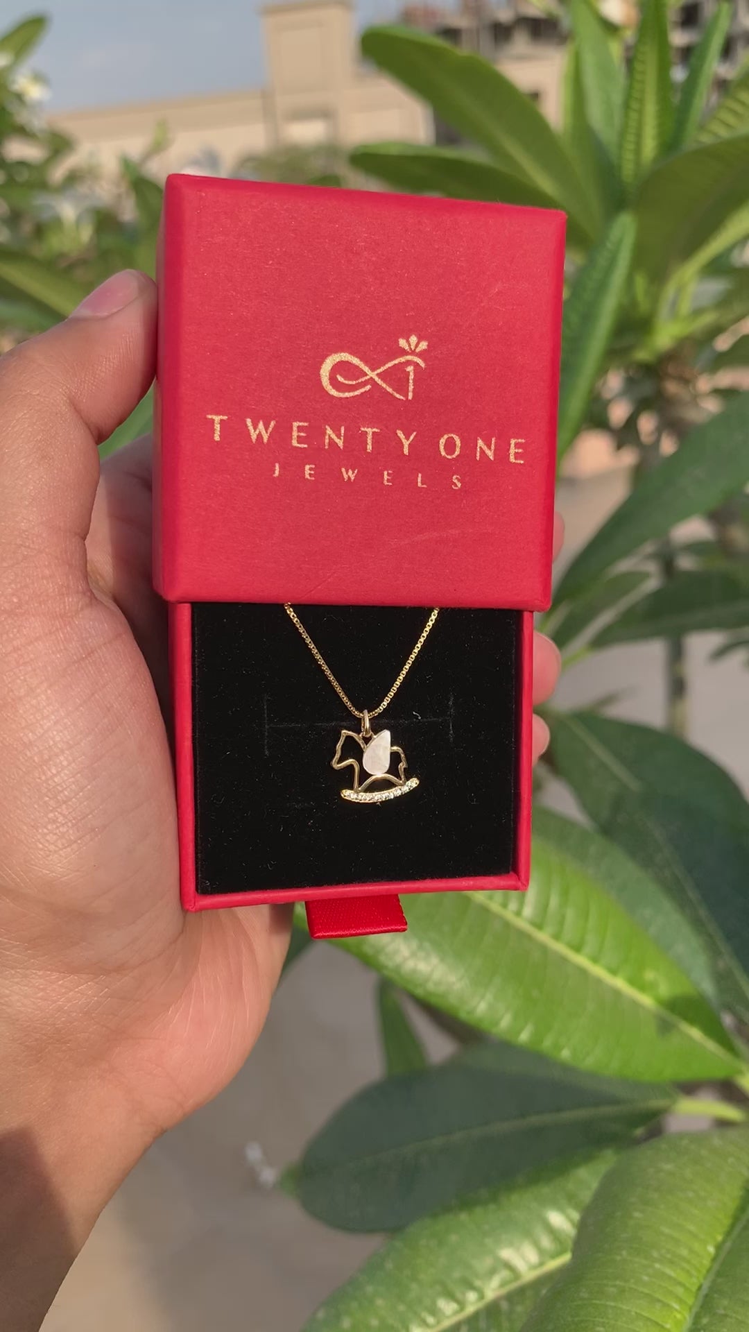 Bonny Unicorn Diamond Studded Gold Finish Pendant With Chain on Pure 925 Silver
