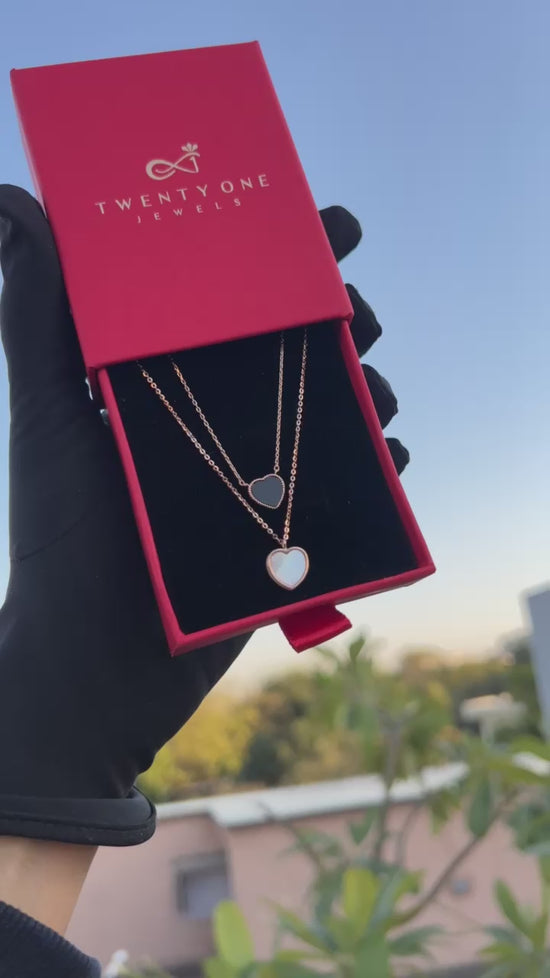 Load and play video in Gallery viewer, Torina Combo Pendant Stack of Two Pure 925 Silver Pendants with Chain
