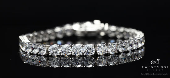 50 Pointer Premium White Gold Finish Classic Solitaire Tennis Bracelet