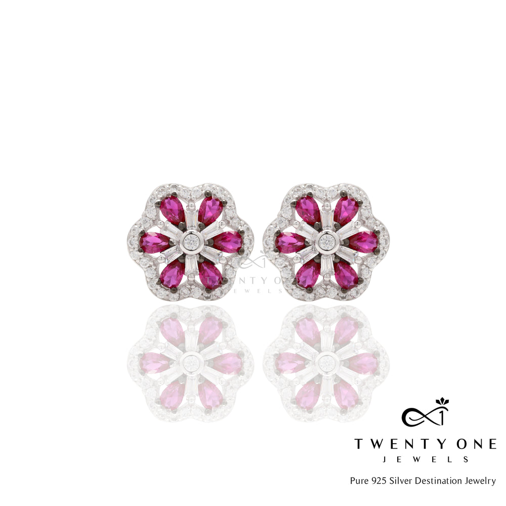 Floral Jessy Pure 925 Silver Studs