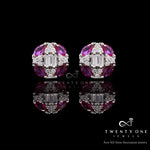 Small and Petitie Ruby and Diamond Darvy Studs On Pure 925 Silver