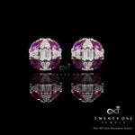 Small and Petitie Ruby and Diamond Darvy Studs On Pure 925 Silver