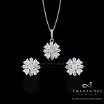 Heart and Baguette Solitaire  Pendant Set