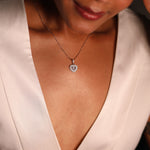 Jeniffer Layered Heart Solitaire Pendant Set on 925 Silver