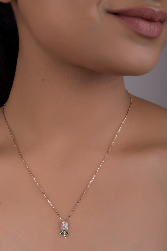 Rose Gold Rose Flower Pendant