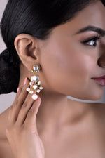 Meeraki Polki Earrings Pure 925 Silver