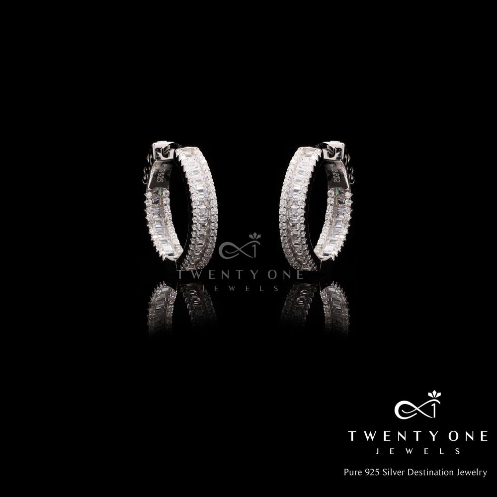 Valencia Diamond Round Hoops on 925 Silver