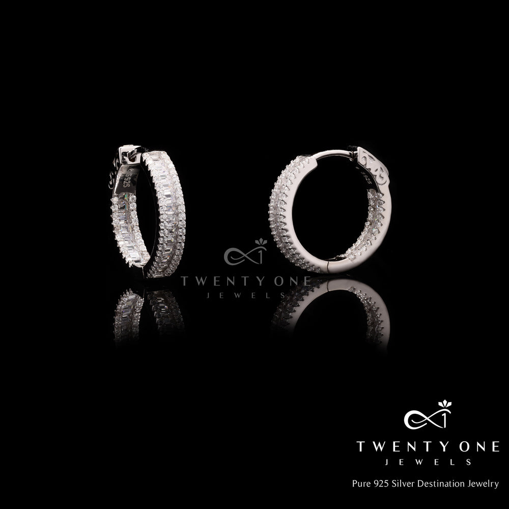 Valencia Diamond Round Hoops on 925 Silver