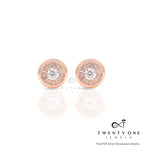 Small Petite Pure 925 Silver Rose Gold Tara Studs