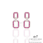 Ruby Baguette Long Earrings
