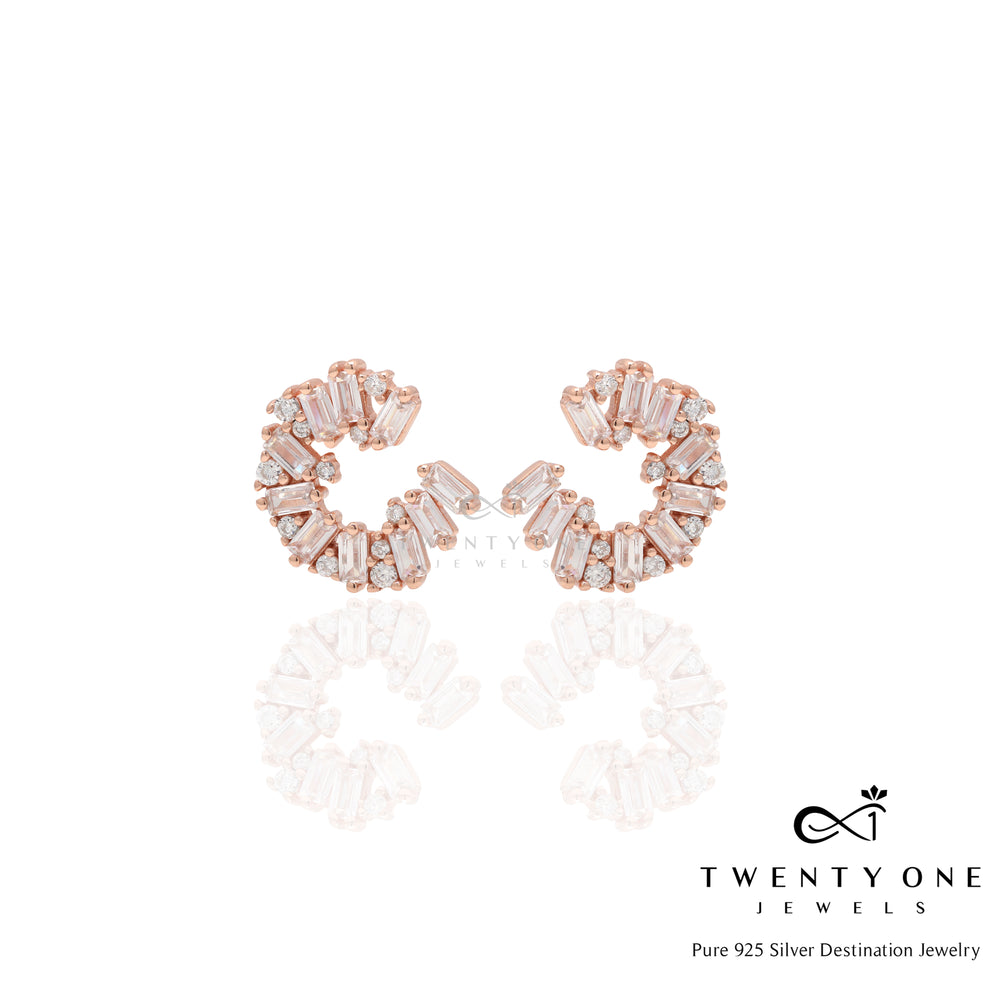 Semi Tia Hoops with American Diamond Tapers