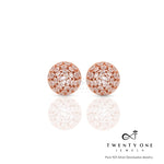 Rose Gold Cama Studs on Pure 925 Silver