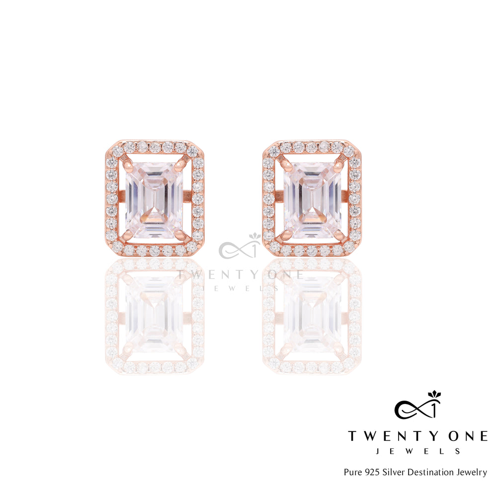  Rose Gold Solitaire Studs