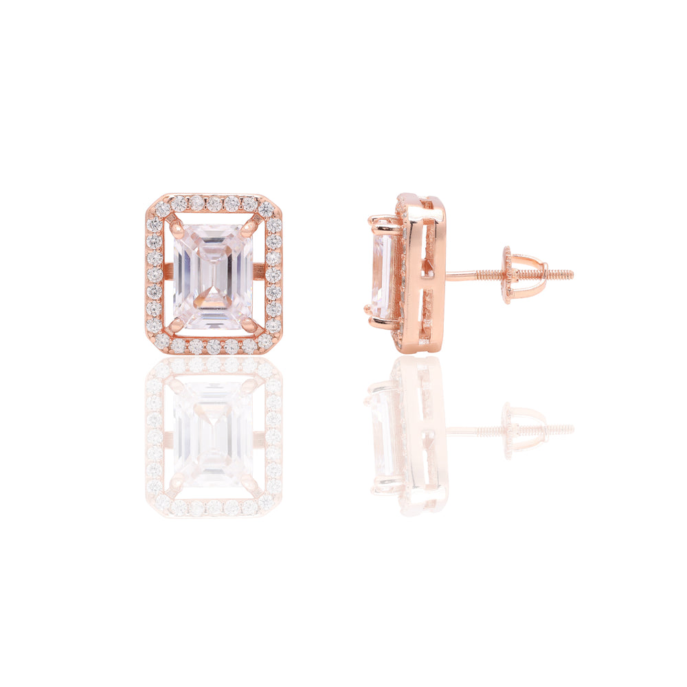  Rose Gold Solitaire Studs