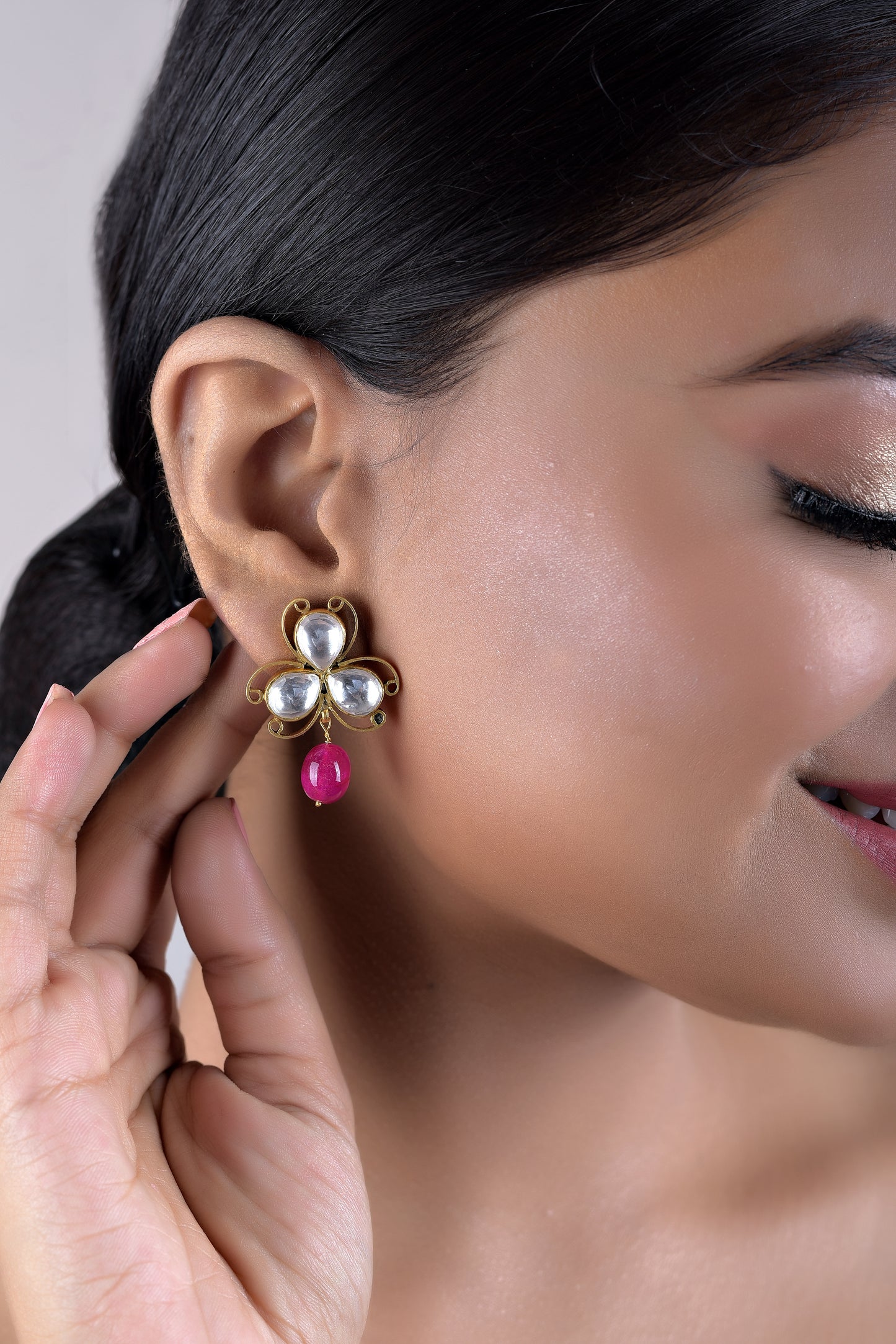 Ramyasi Polki Earrings - Pure 925 Silver