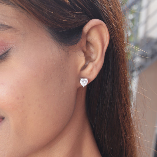 Heart Solitaire Studs