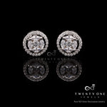 Marquise and Round Cut Diamond Cluster Harriette Studs on 925 Silver.