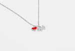  Kids Dog  with Red Heart Pendent with chain