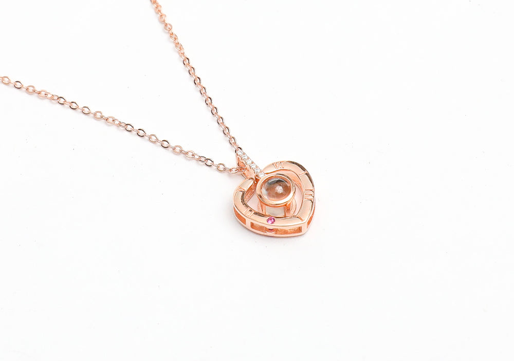 Beyond Borders Rose Gold Heart Pendant with Chain