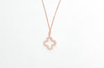 Rose Gold Diamond Studded Clover Leaf