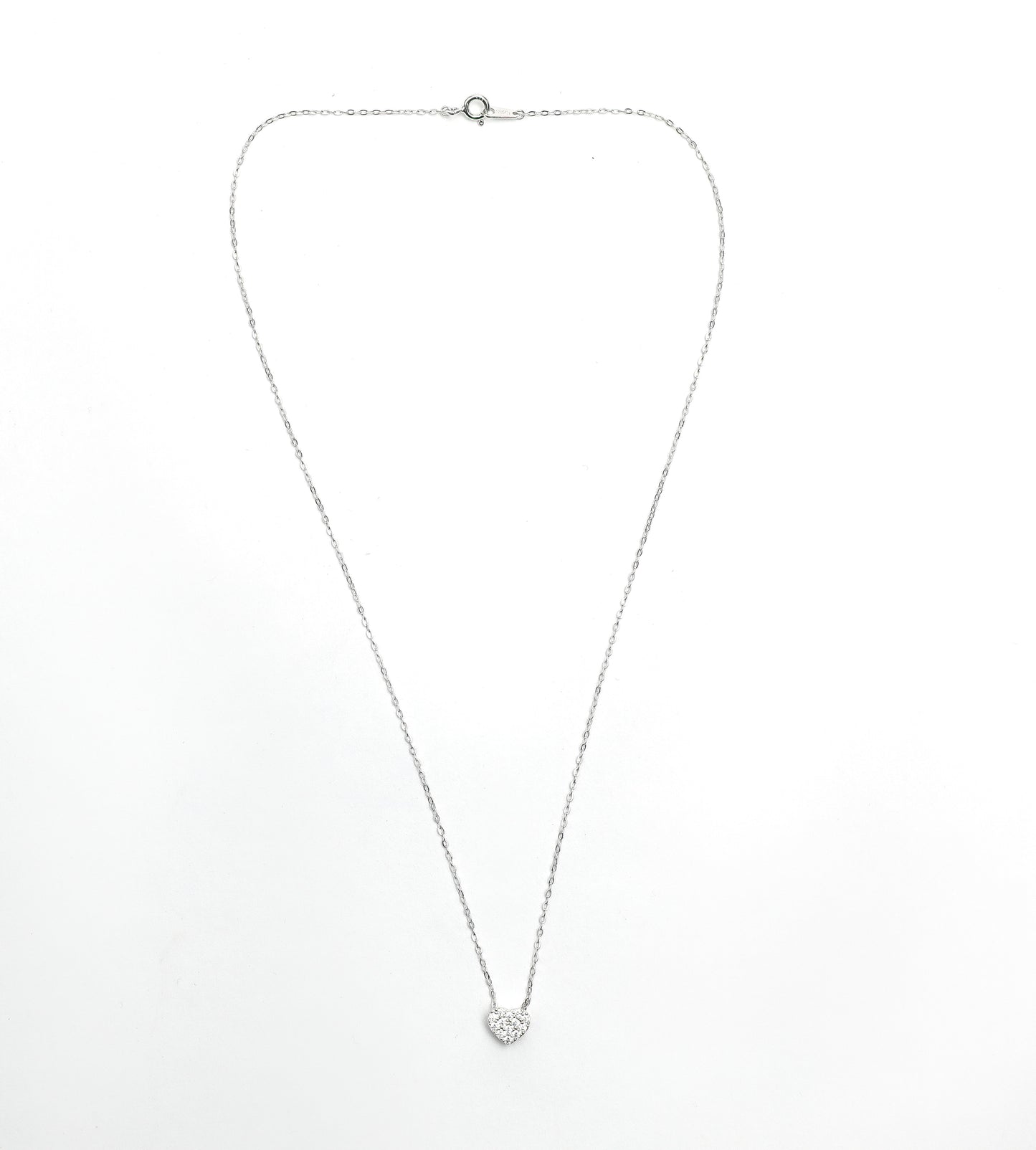 Clara Diamond Studded Small Heart Pendant with Chain