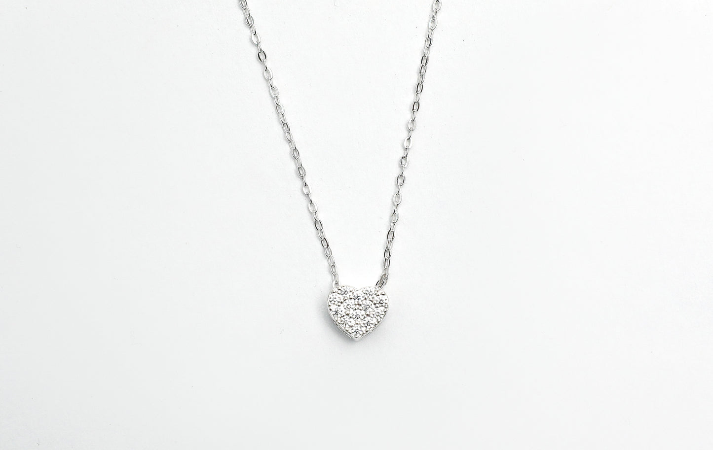 Clara Diamond Studded Small Heart Pendant with Chain