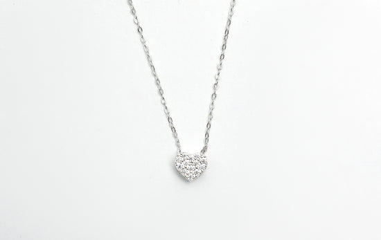 Clara Diamond Studded Small Heart Pendant with Chain