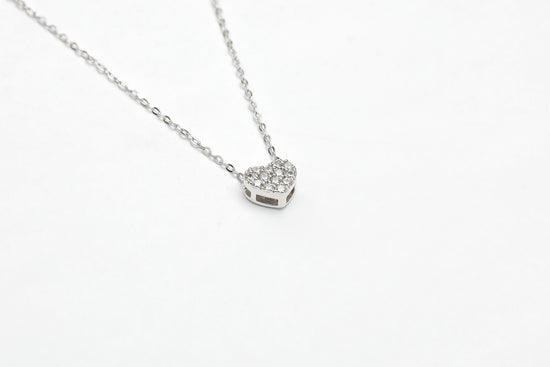 Clara Diamond Studded Small Heart Pendant with Chain