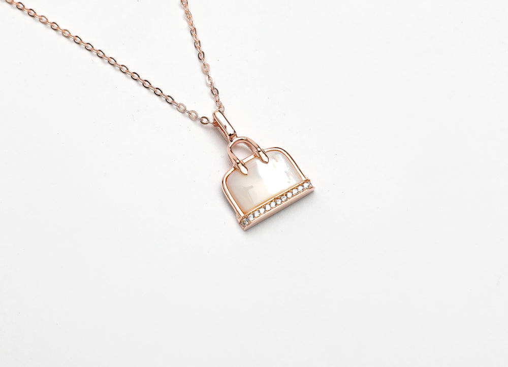Rose Gold Purse Pendant with Chain