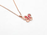  Rose Gold Butterfly Pink Sapphire Pendant with chain