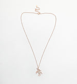 Rose Gold Diamond Studded Jonny Unicorn Pendant with Chain