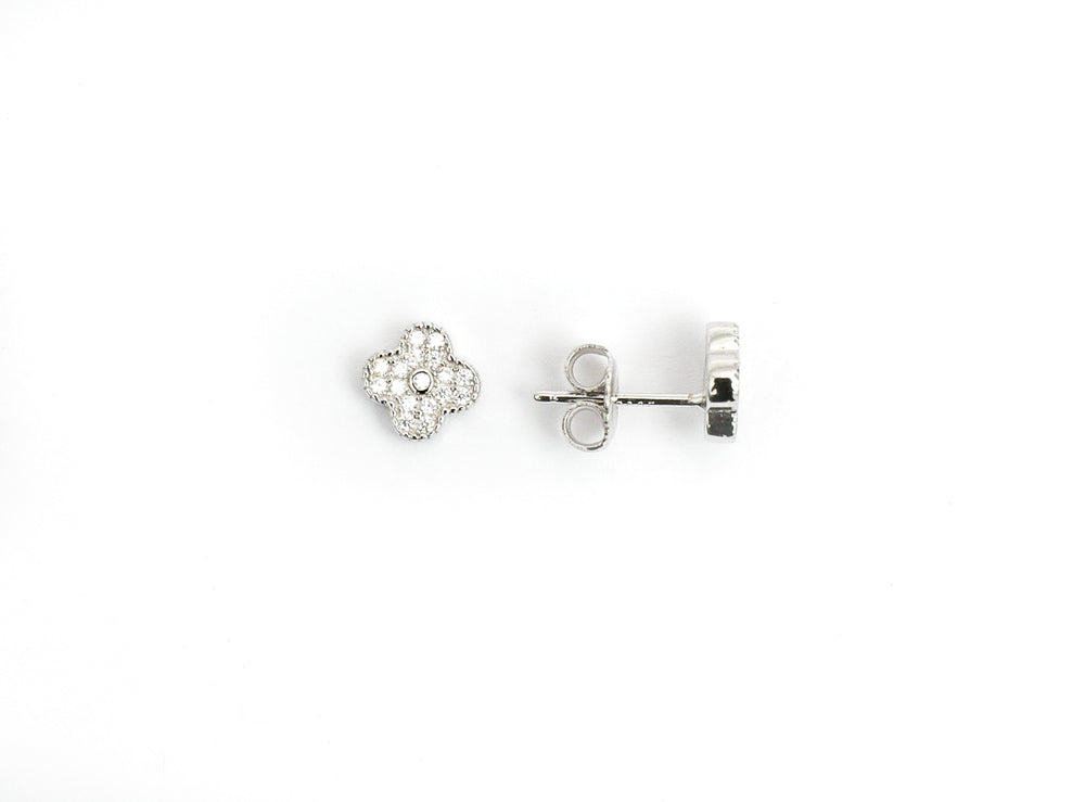 Diamond Studded Clover Penny Studs