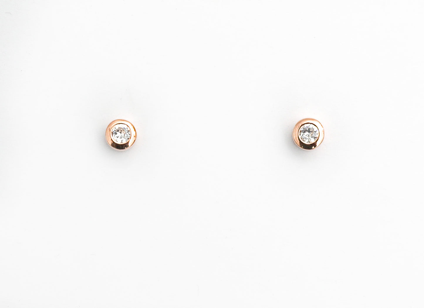 Rose Gold Bezel Setting Archie Studs